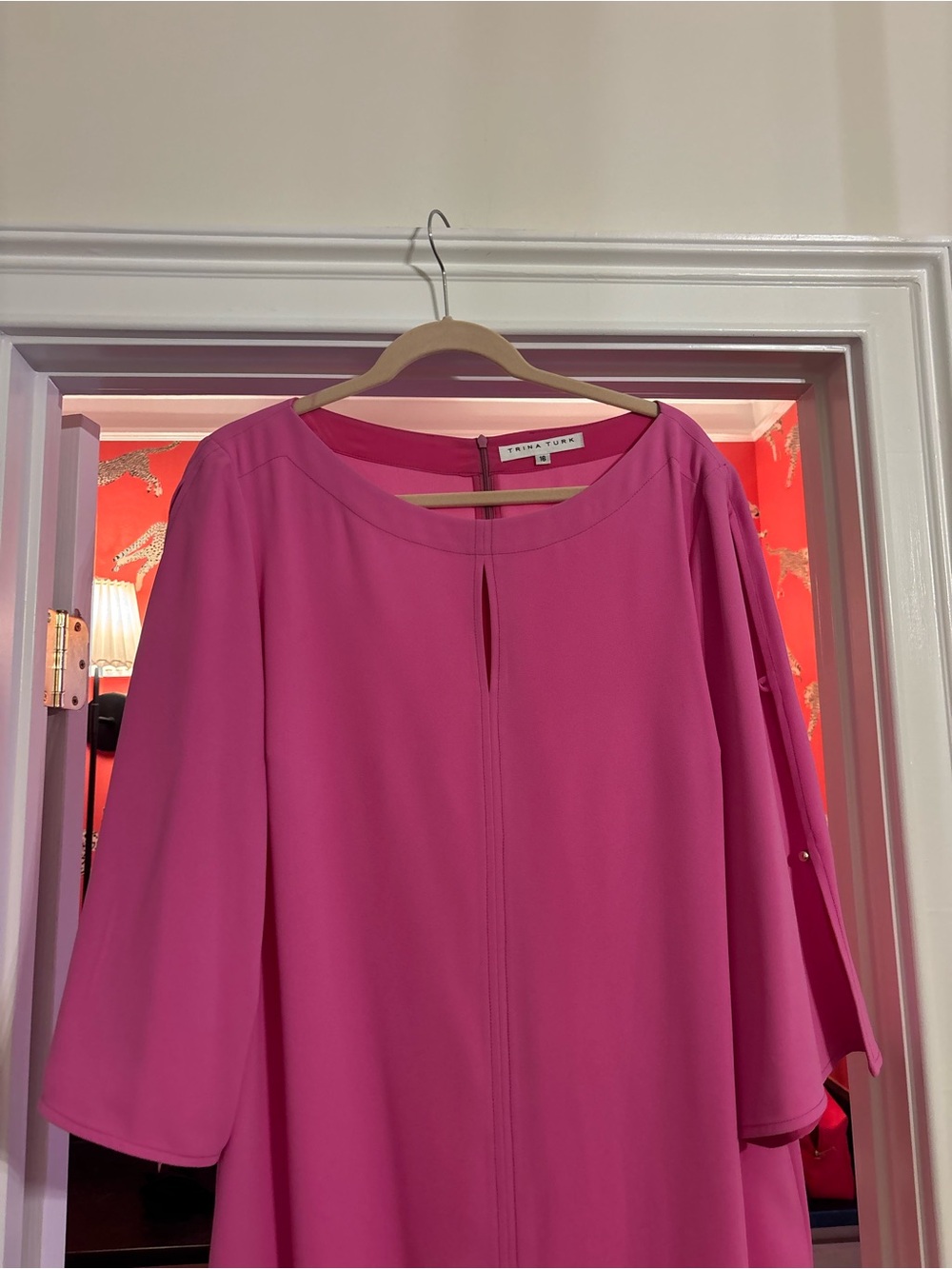 Trina Turk Larsen Shift Dress Size 16 Pink - Picture 3 of 5